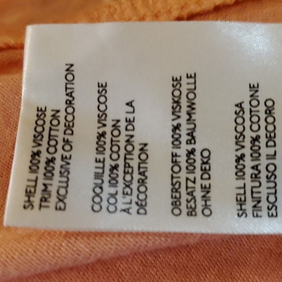 Free People Sea of love BOHO eyelet top tunic blouse peach long sleeves  XS 2 4 - Picture 7 of 8